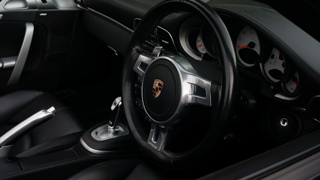 Interior of a luxury sports car